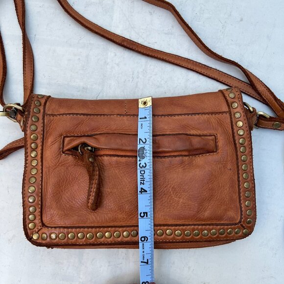 Sundance Brown Leather Studded Crossbody Bag - Picture 6 of 13
